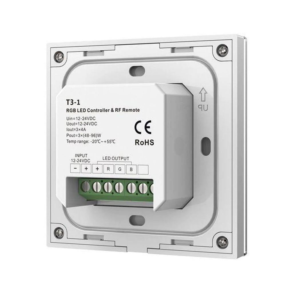 RGB LED Dimmer Switch 12-24VDC Touch Glass Panel | Ledison