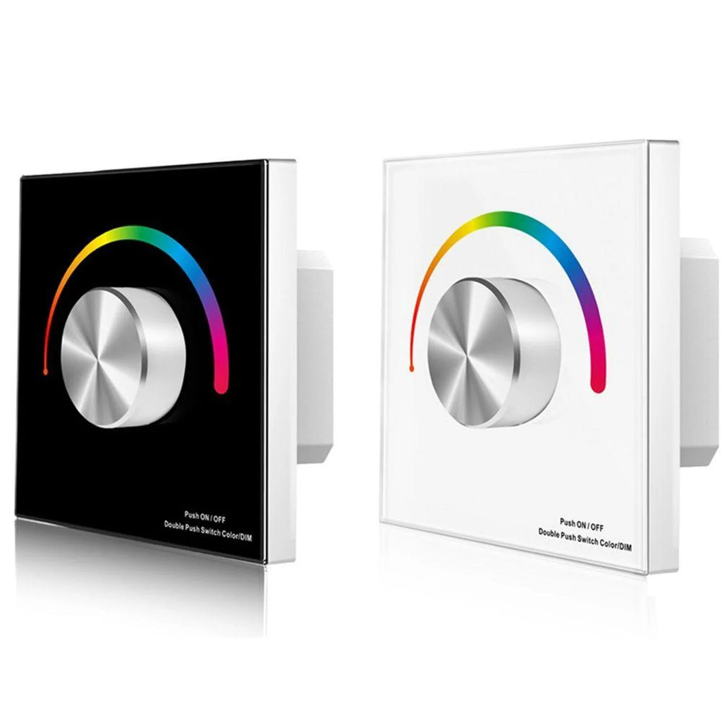 RGB LED Dimmer Rotary Glass Panel Controller 12-24V DC | Ledison T3-K