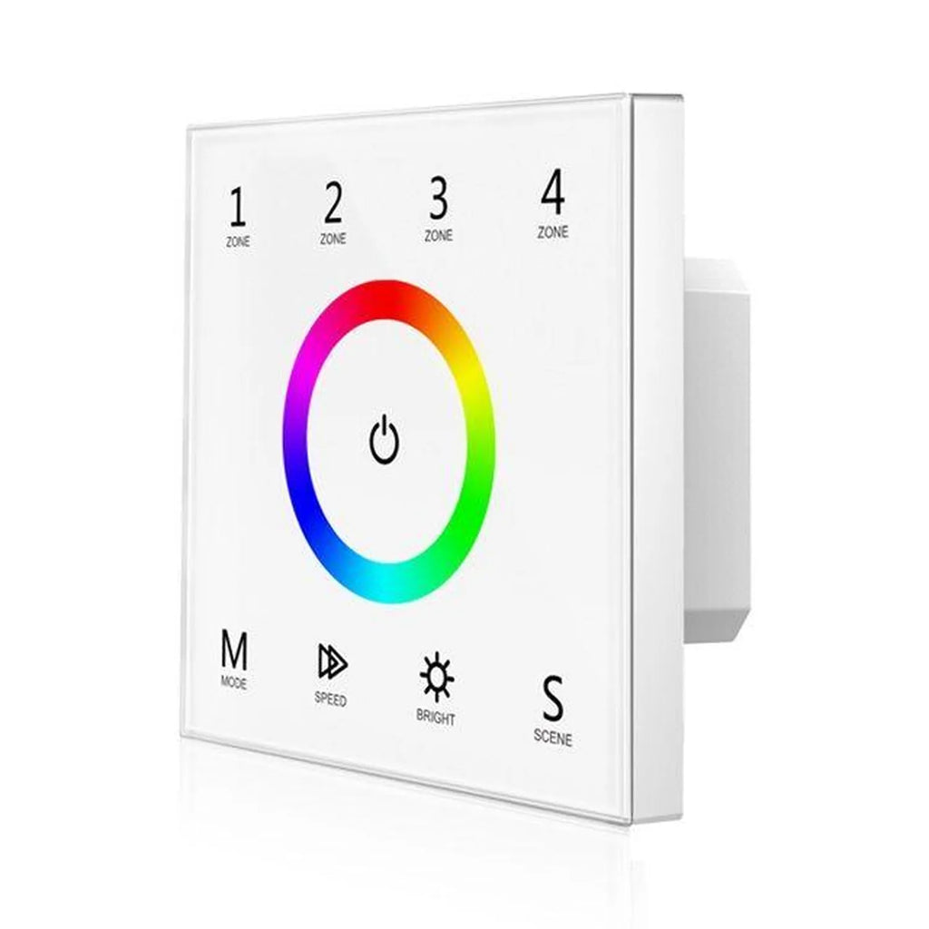 RGB 4 Zone Touch Glass Panel Remote Control 100-240VAC | Ledison