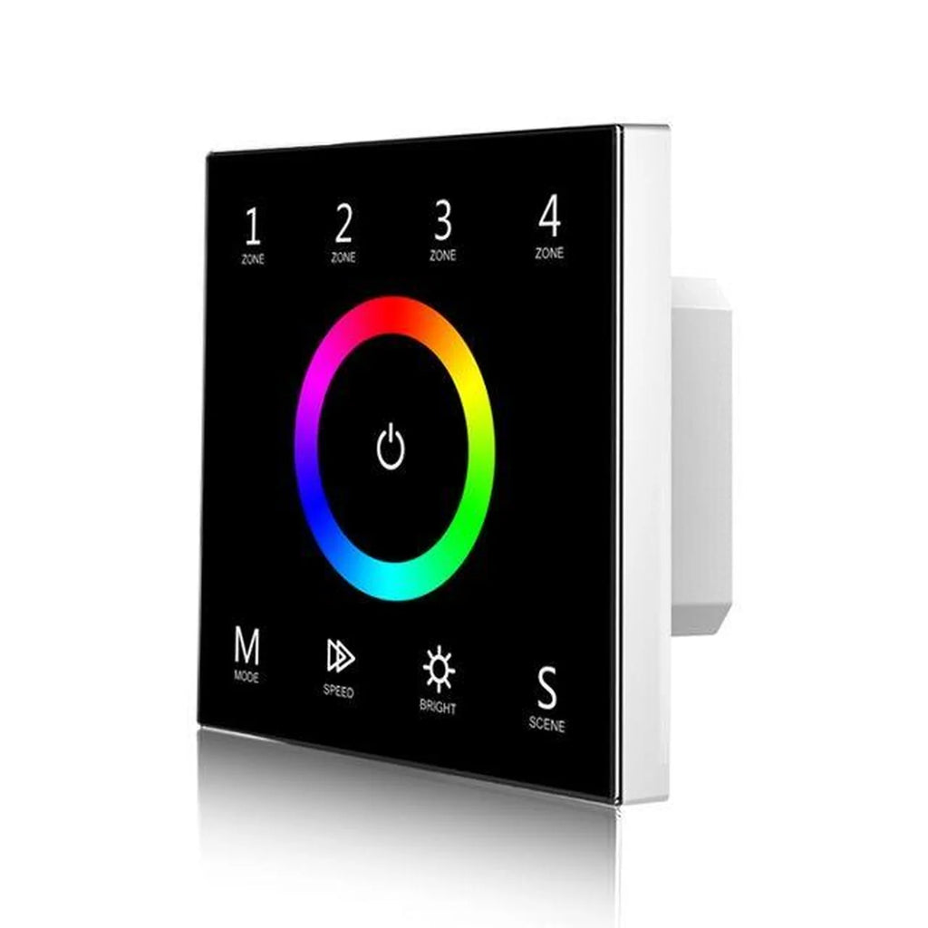 RGB 4 Zone Touch Glass Panel Remote Control 100-240VAC | Ledison