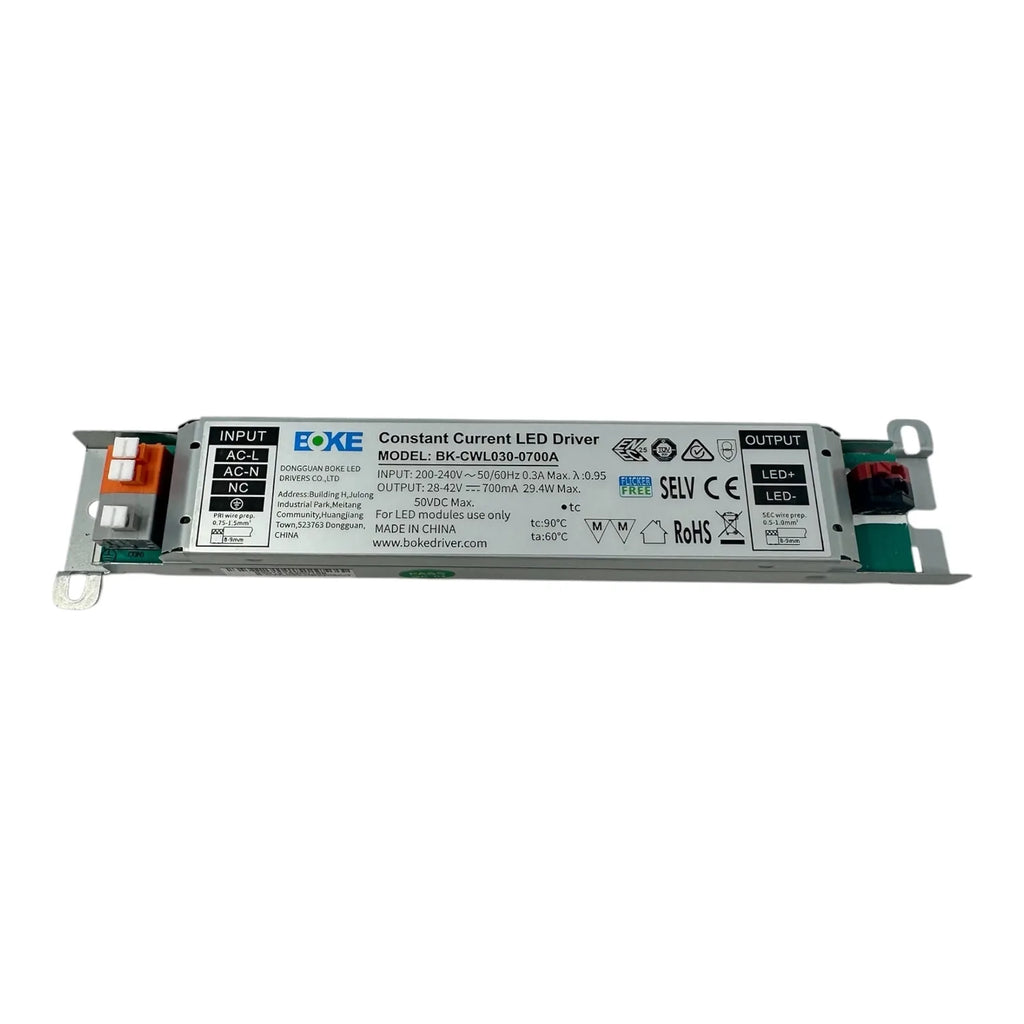 30W Constant Current LED Driver Linear Aluminium | Boke BK-CWL030-0700A