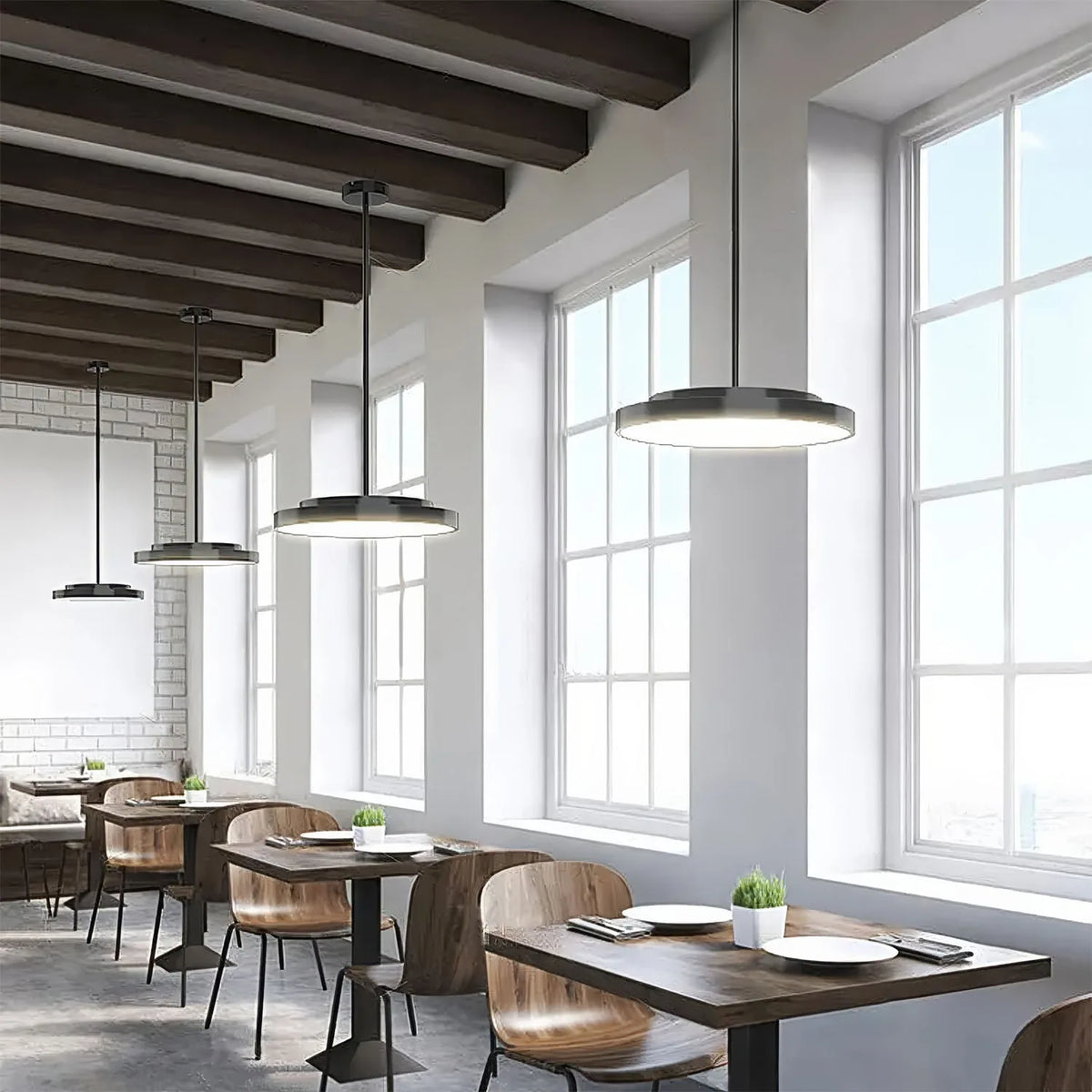 LunaRing Rod-Mounted Ceiling Light Pendant 30-50W Tri-Colour | Ledison