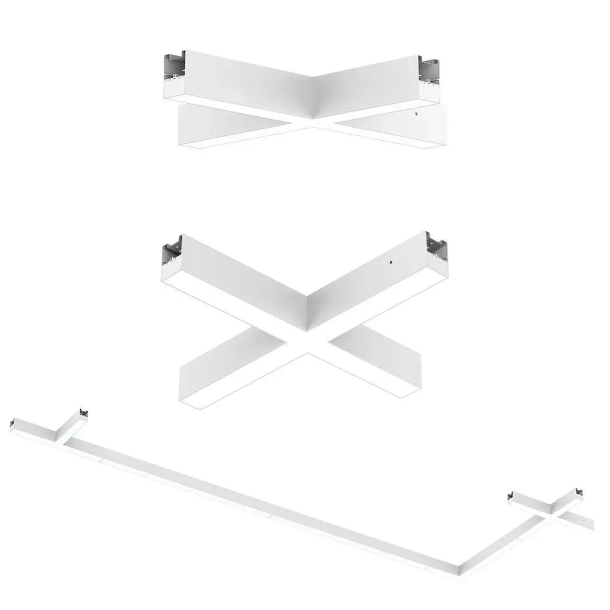 White Triumph LED Fitting Connectors | L-Shape T-Shape X-Shape