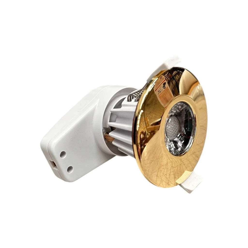Fire Rated LED Downlight 7W IP65 Gold Bezel | Ledison Calipso