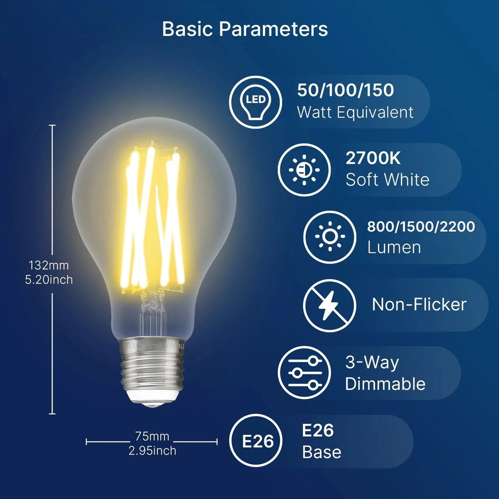 LED Filament Retro Light Bulb 8W E27 Dimmable Warm White | Ledison