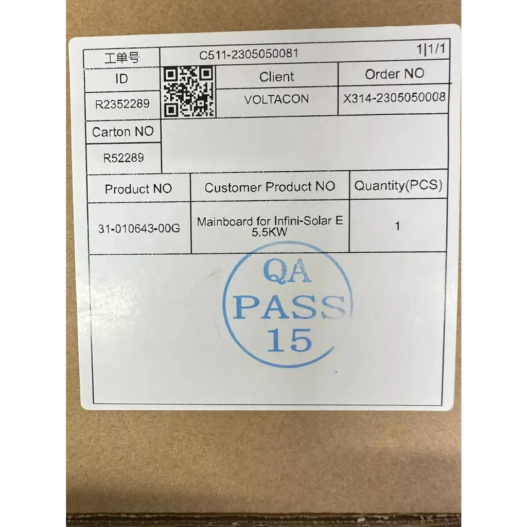 Main Board Spare Part for Infinisolar E 5.5kW Hybrid Inverter | Voltacon