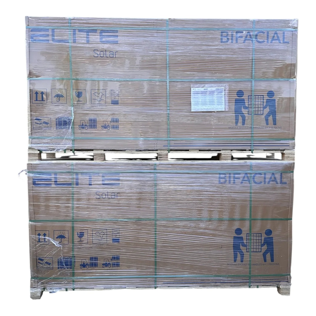 Elite Solar 625W Bifacial N-Type Dual Glass Solar Panel | Pallet of 36