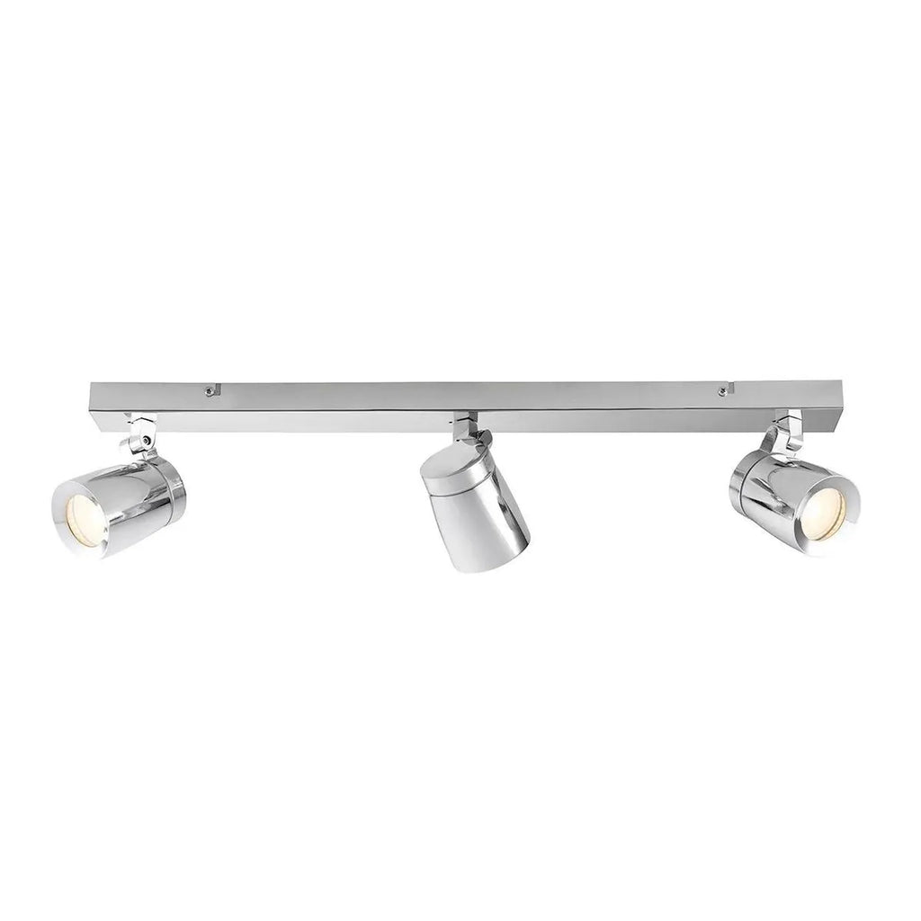 Knight Chrome 3 Spot Bathroom Ceiling Light with LED GU10 Bulbs | Ledison