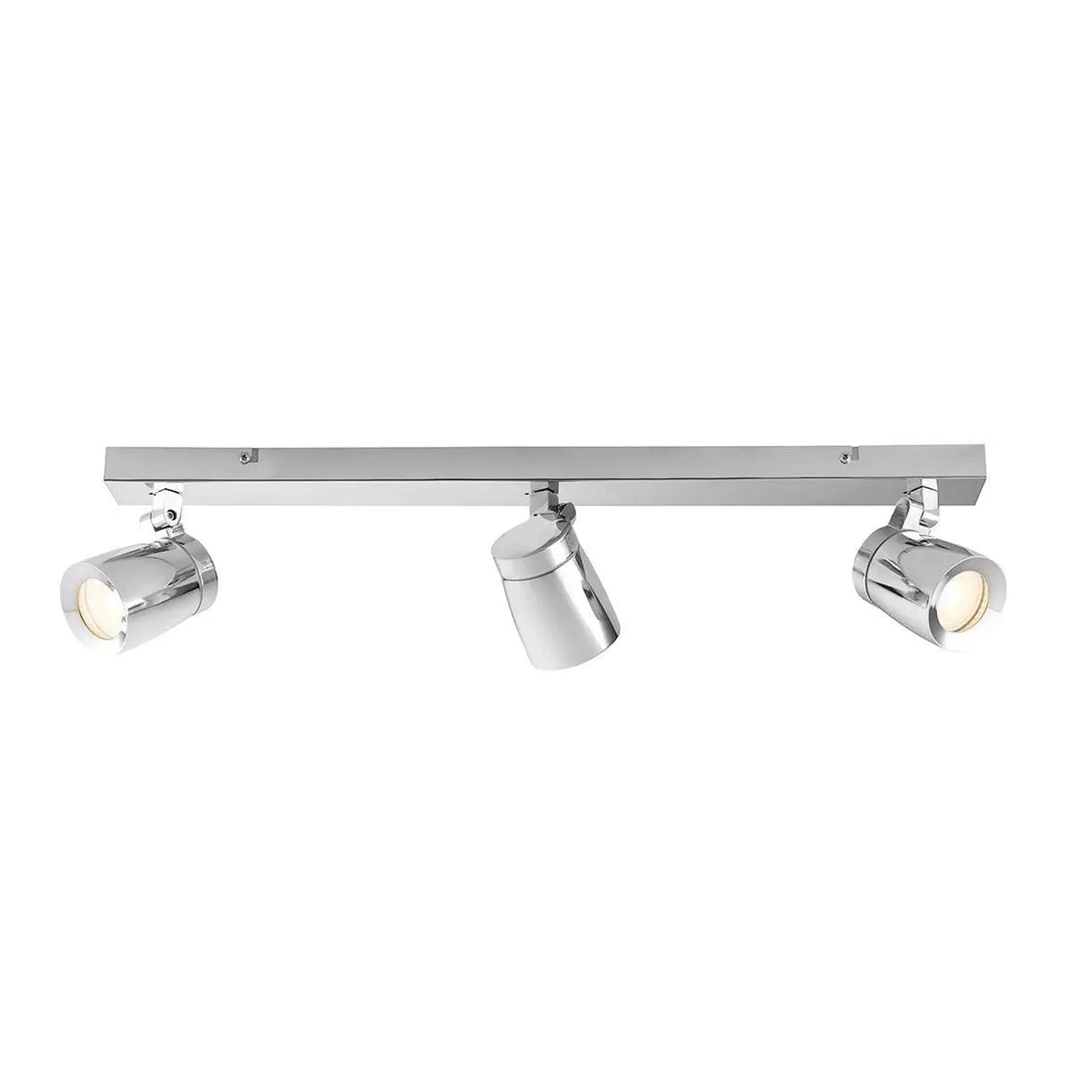 Knight Chrome 3 Spot Bathroom Ceiling Light with LED GU10 Bulbs | Ledison