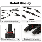 Solar Y-Branch Cable Splitter 3-Way In 1-Way Out MC4-Compatible