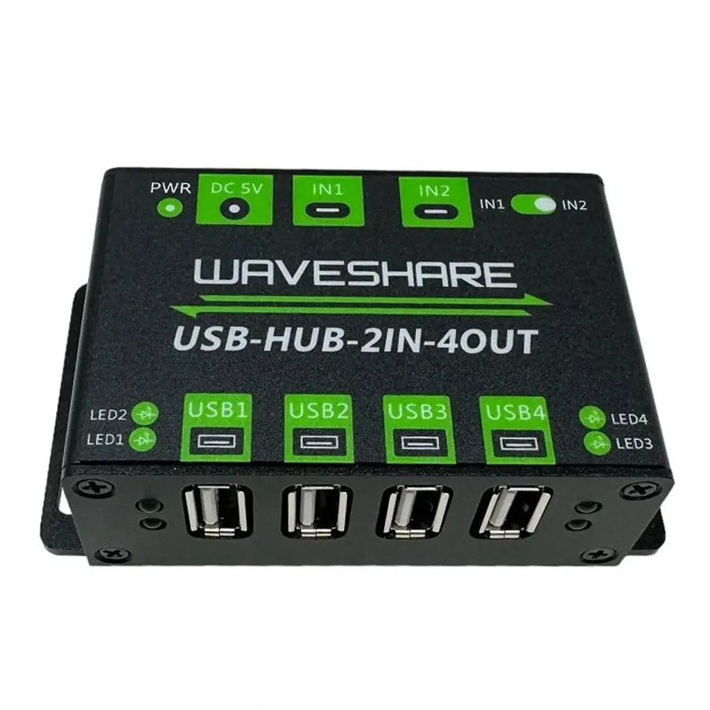 Heavy Duty USB Hub 4-Port Switchable Dual Host | Waveshare