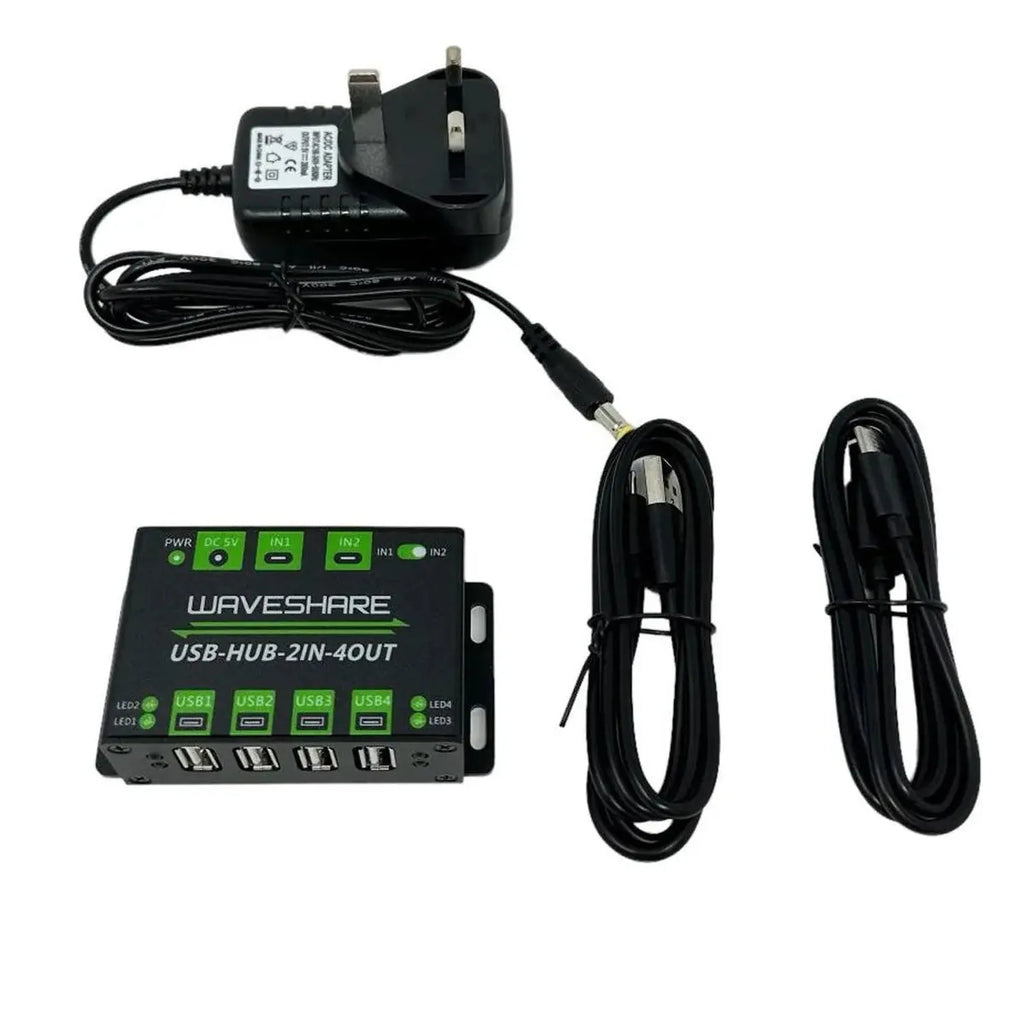Heavy Duty USB Hub 4-Port Switchable Dual Host | Waveshare
