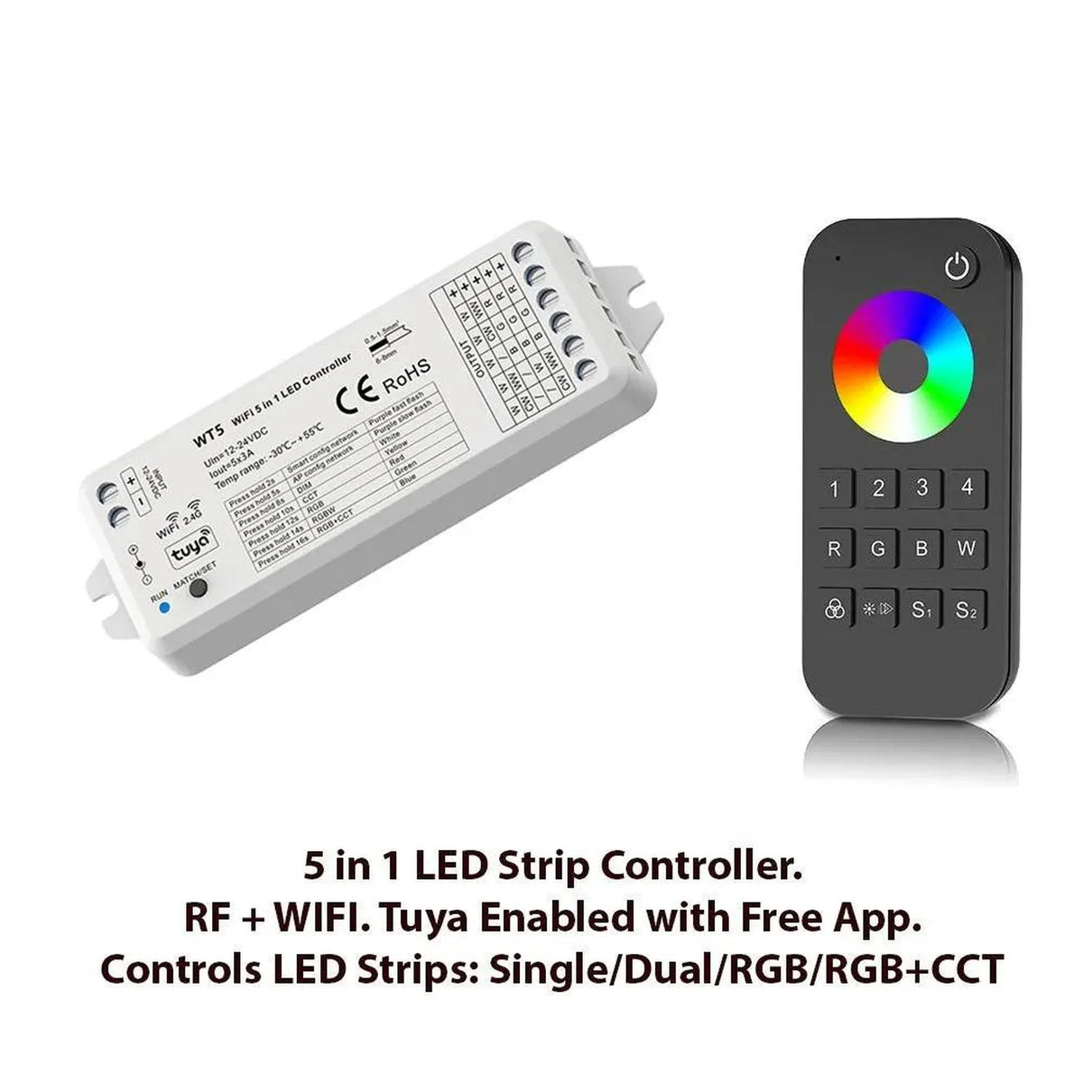 Skydance WT5 WiFi & RF LED Strip Controller | Tuya 2.4GHz