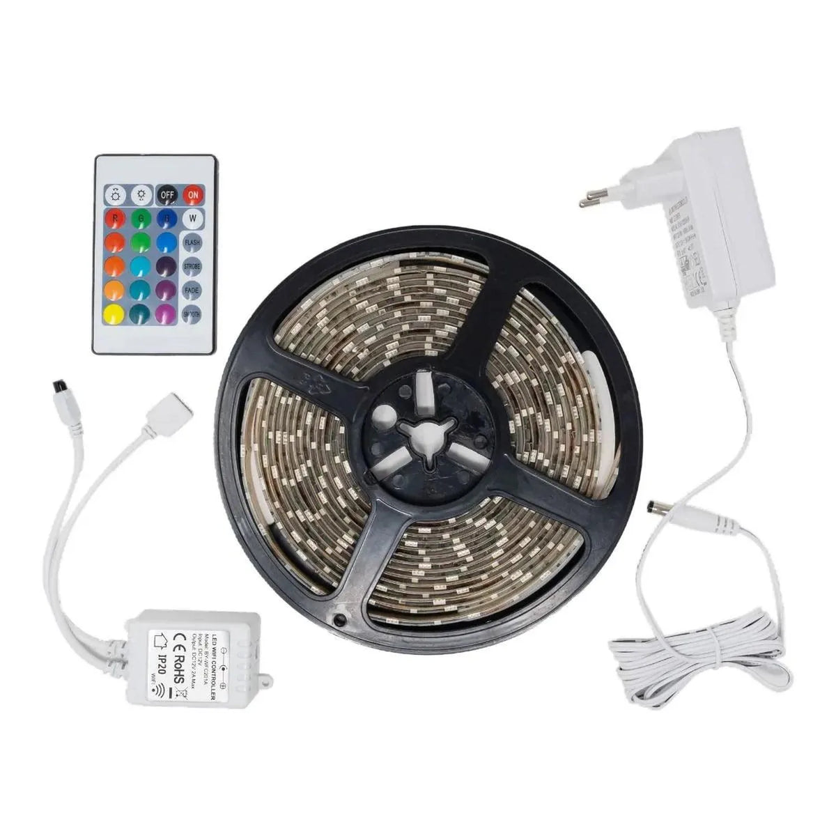 Smart WiFi RGB+White LED Strip Light 5m 12V 24W | Ledison