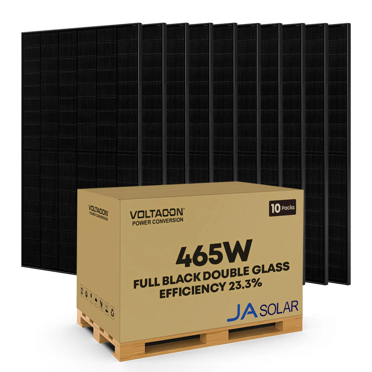 JA Solar 465W Full Black Solar Panel Pallet of 10 | JAM54D41-465/LR
