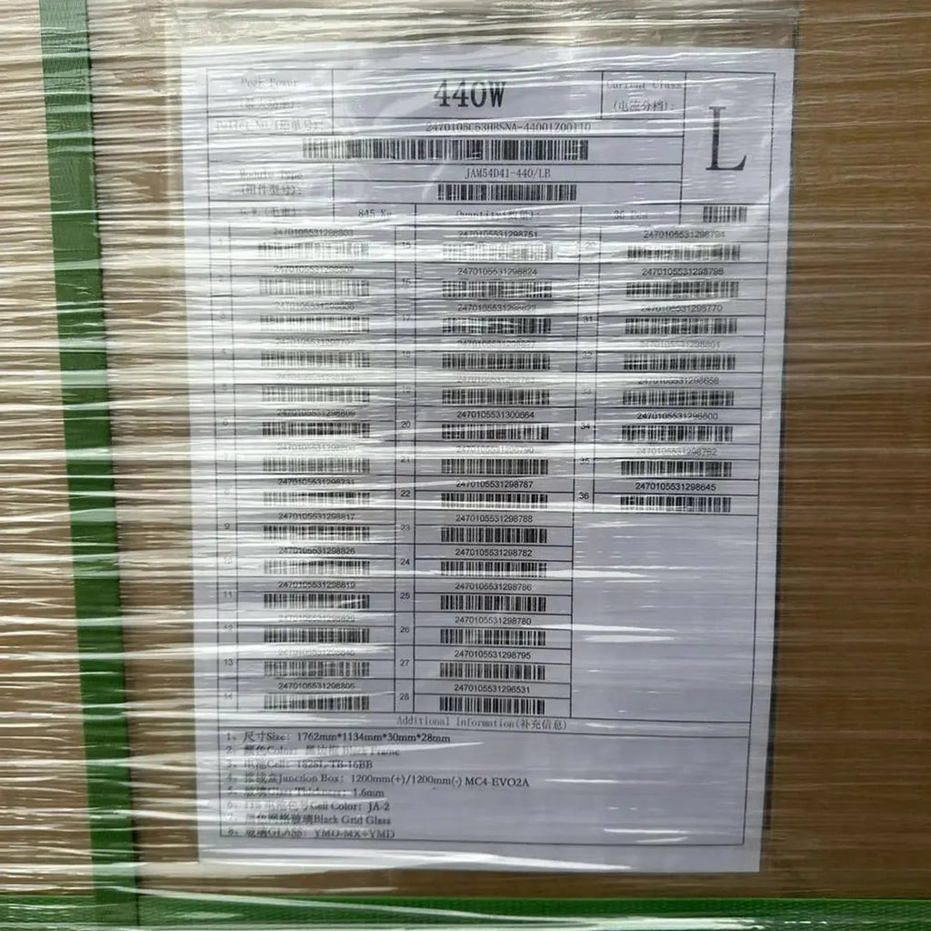 JA Solar 465W Full Black Solar Panel Pallet of 10 | JAM54D41-465/LR
