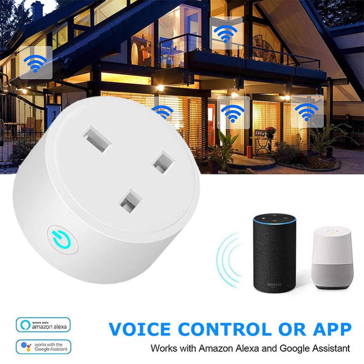Smart WiFi Plug 3500W UK & EU Socket | Volta-Switch