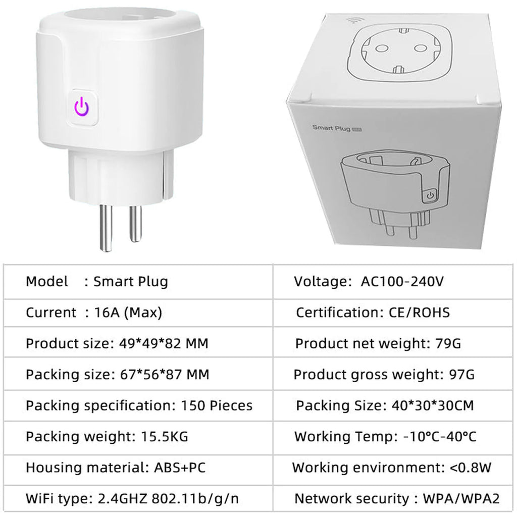 Smart WiFi Plug 3500W UK & EU Socket | Volta-Switch