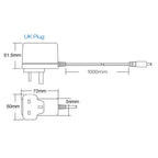 24V 1A Mains Power Supply Adaptor UK Plug 230VAC Input