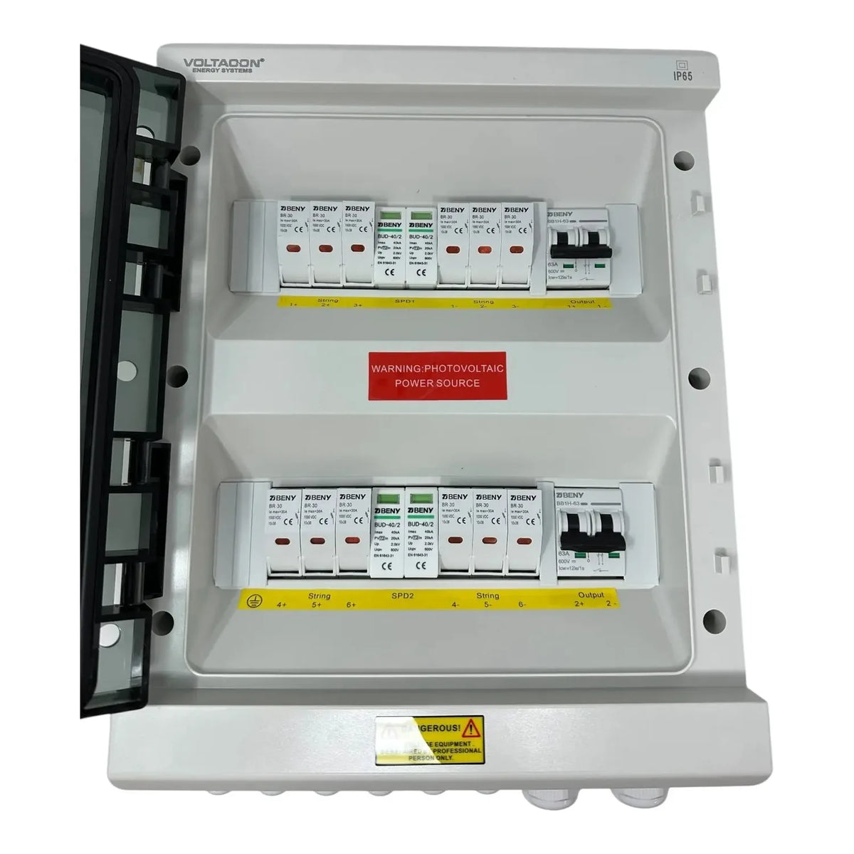 Solar PV Combiner Box 6-In 2-Out 1000VDC IP65 | Voltacon