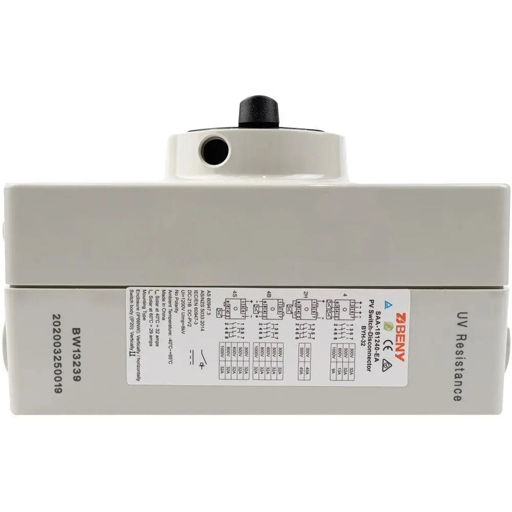 Solar DC Isolator Switch 32A 1000V IP66 | Volta-Switch