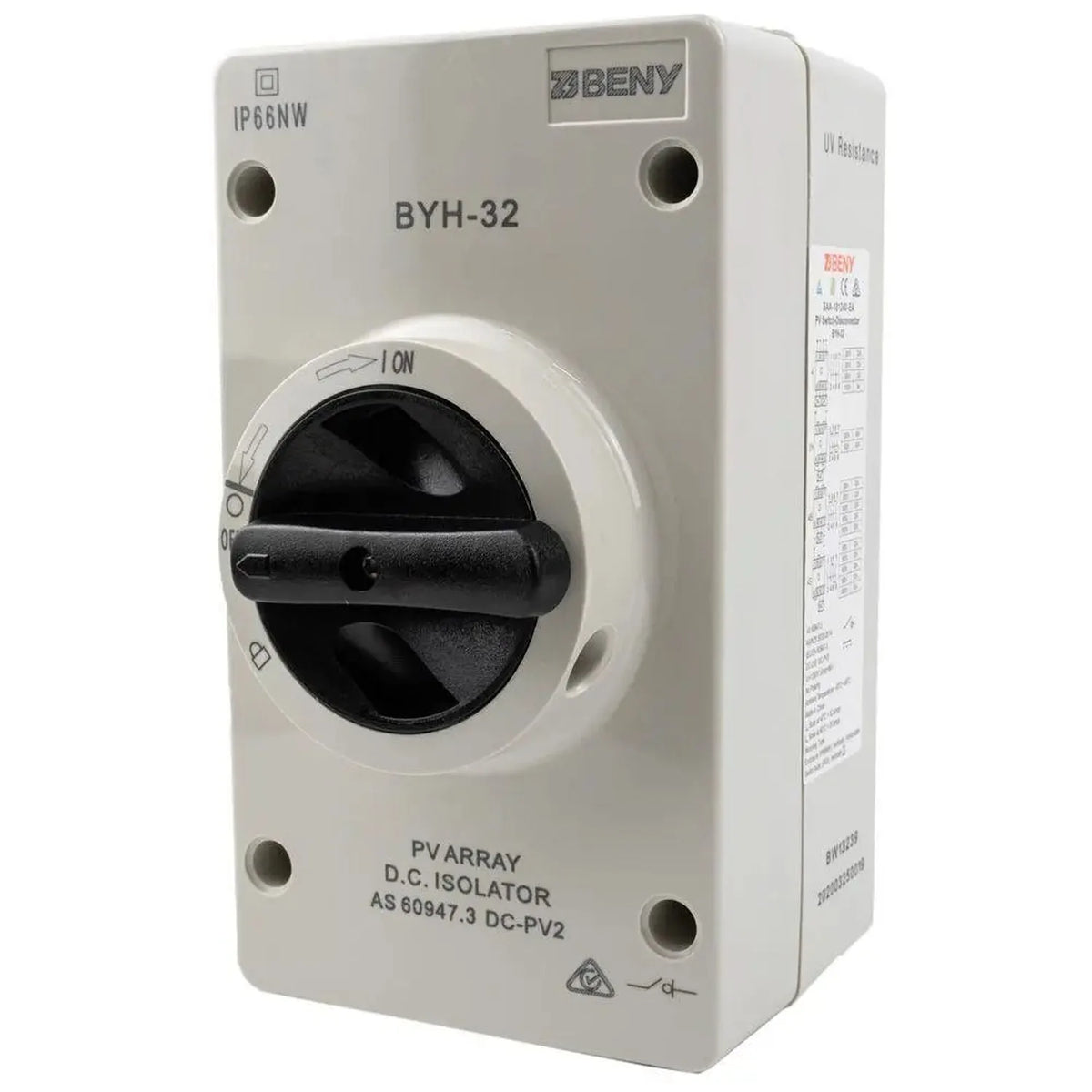 Solar DC Isolator Switch 32A 1000V IP66 | Volta-Switch