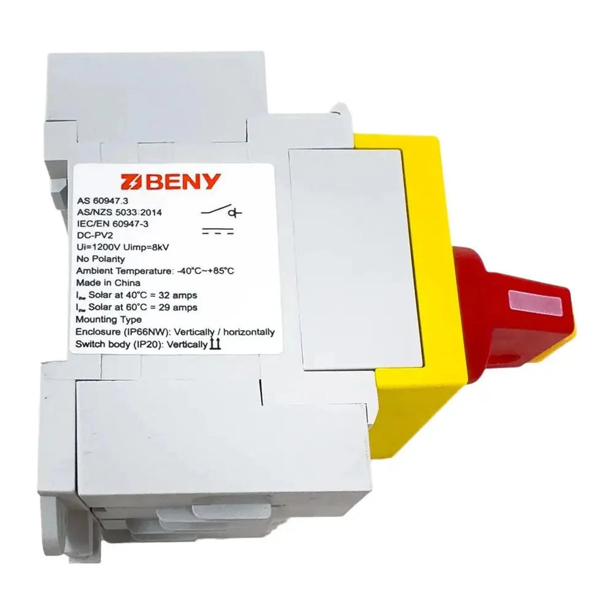 DC PV Switch Disconnector 32A 1200V DIN Rail | Voltacon