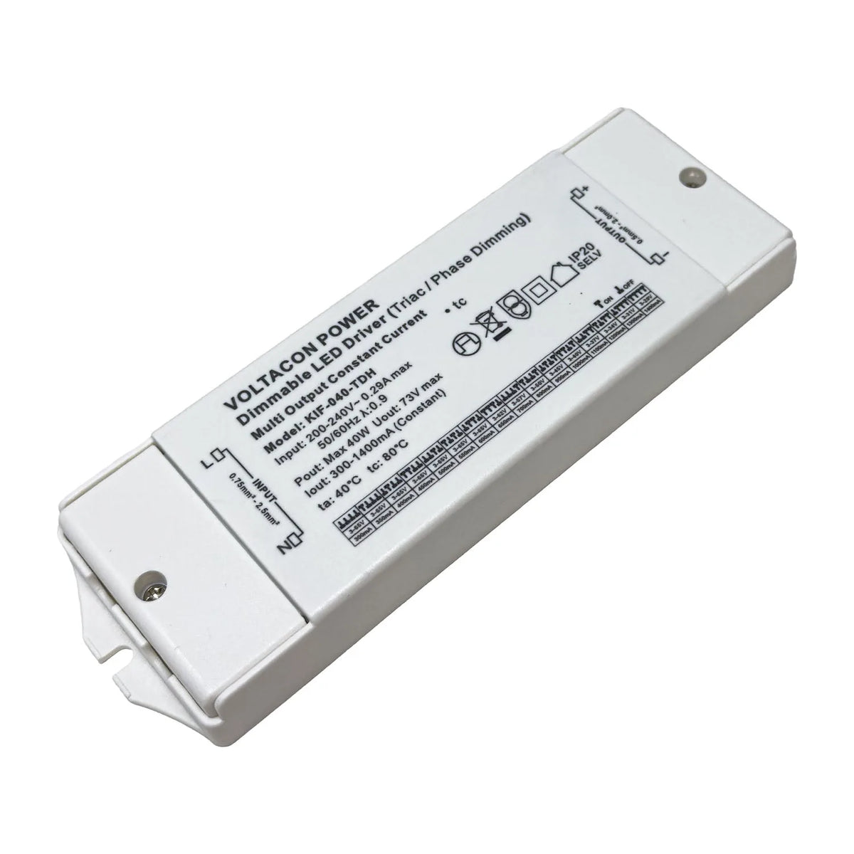 40W LED Dimmable Driver Constant Current TRIAC/ELV | Euchips