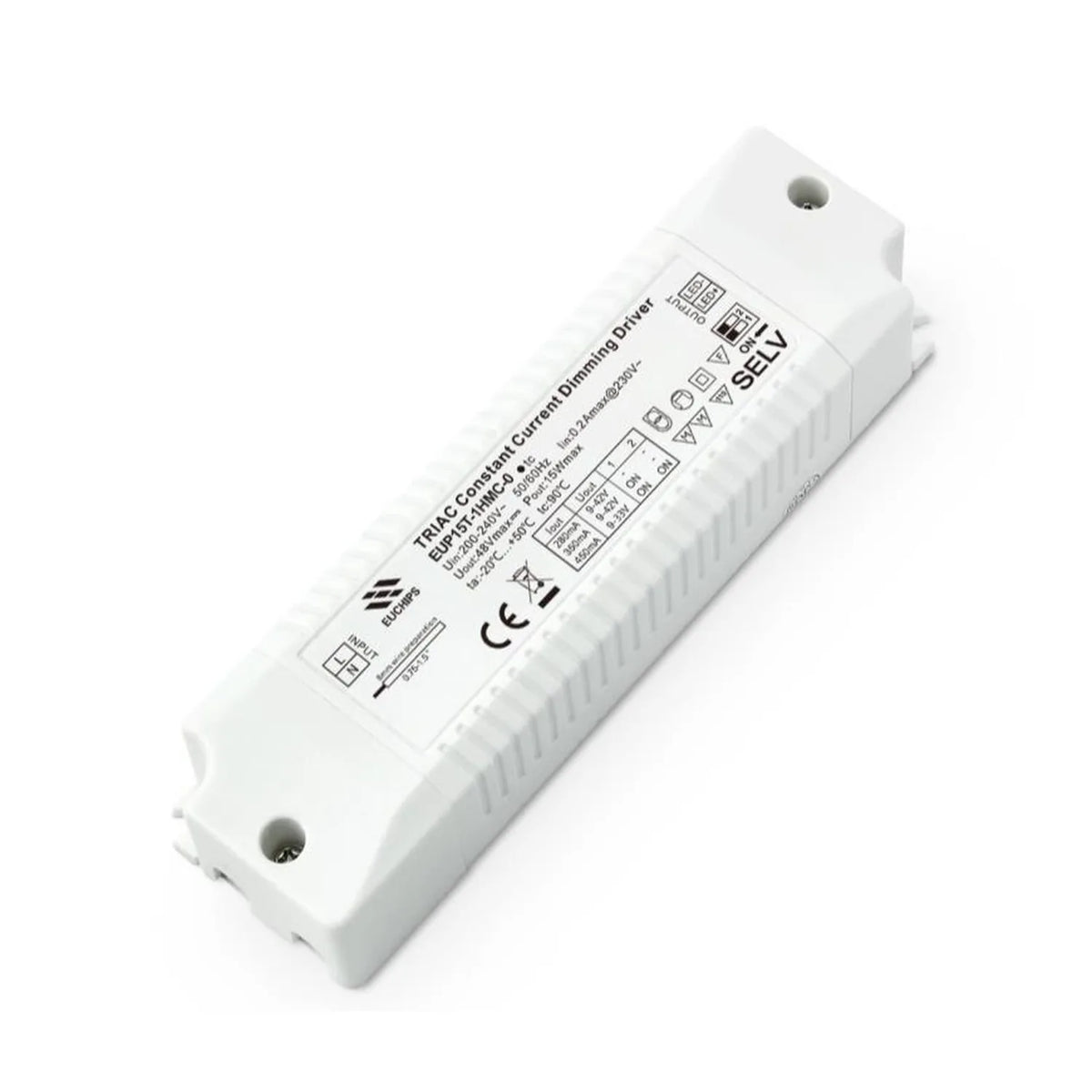 15W LED Dimmable Driver TRIAC Constant Current | Euchips EUP15T-1HMC-0