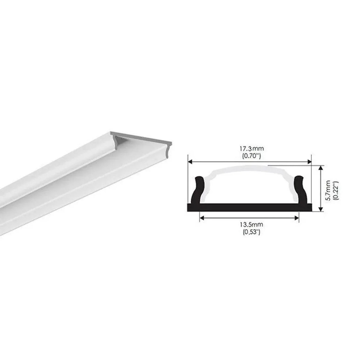 Bendable Aluminium LED Profile 1m for LED Strips up to 13.5mm | Ledison