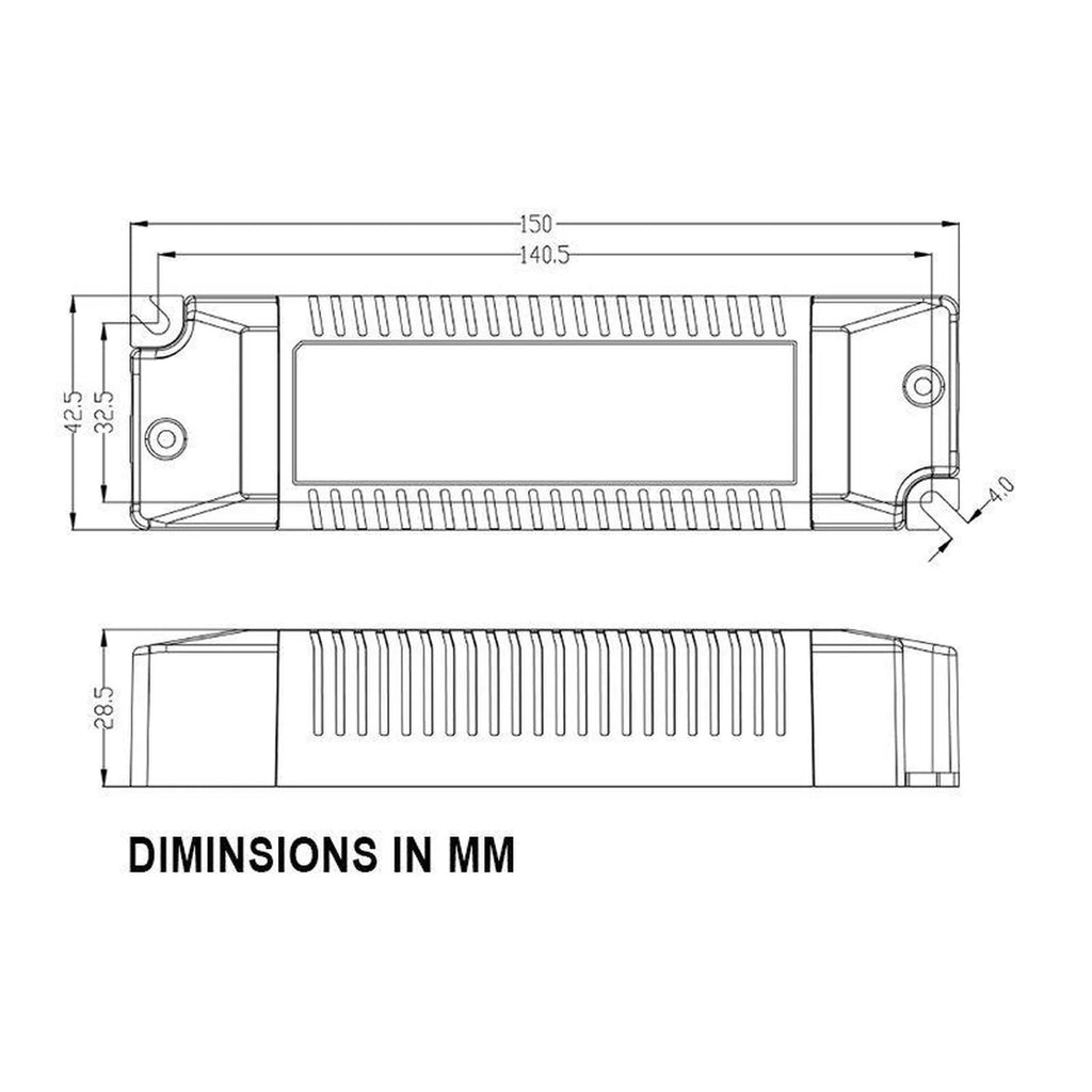 30W LED Driver 1-10V Dimmable Constant Current | Euchips EUP30A-1HMC-1