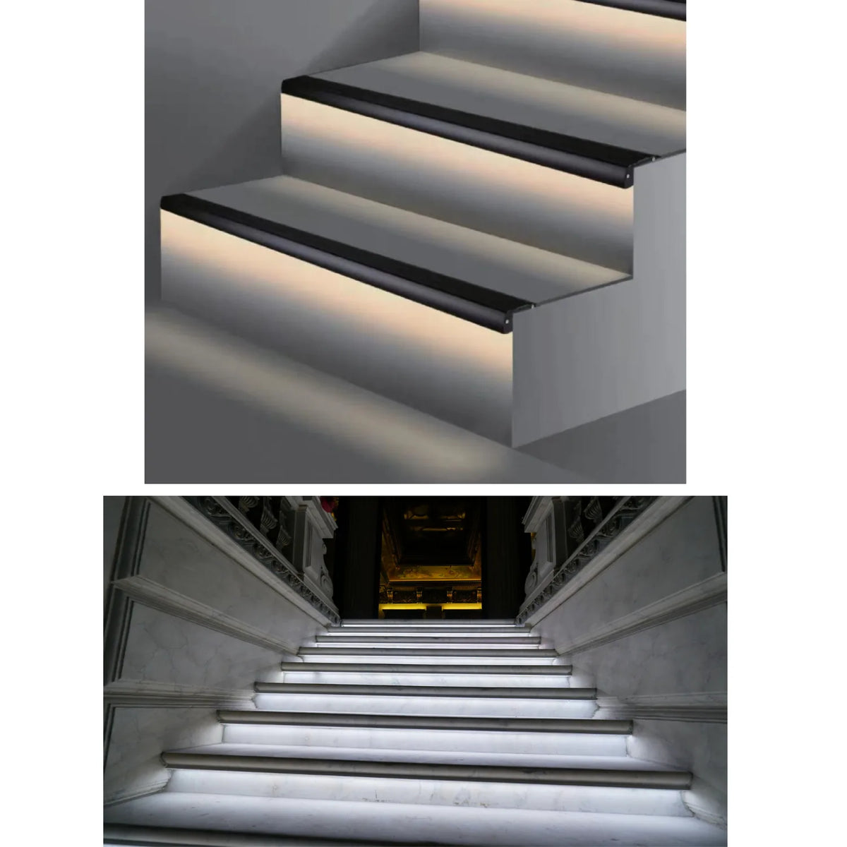 Aluminium LED Stair Nosing Profile Anti-Slip 1m | Ledison