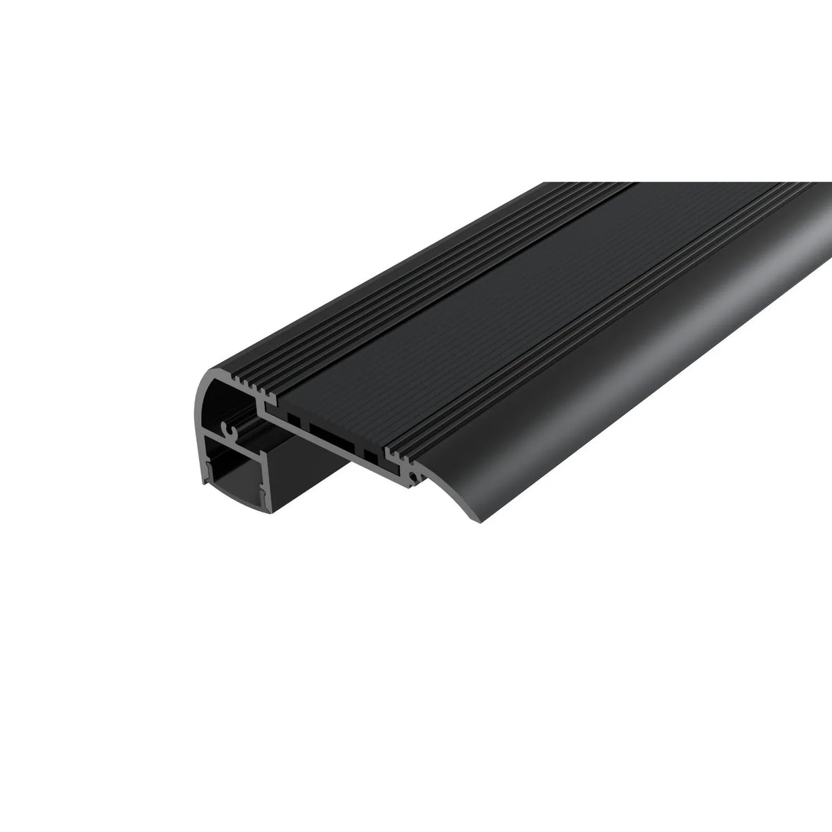 Aluminium LED Stair Nosing Profile 1m Anti-Slip | Ledison Black