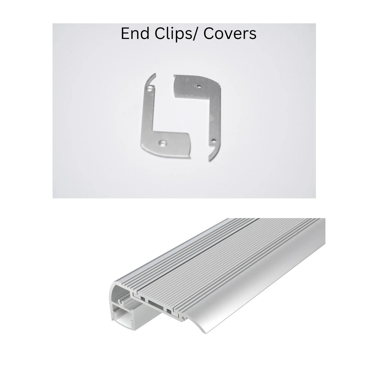 Aluminium LED Stair Nosing Profile 1m Anti-Slip | Ledison Black