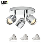 LED Bathroom Ceiling Light 3x GU10 Spots IP44 21W | Ledison Knight