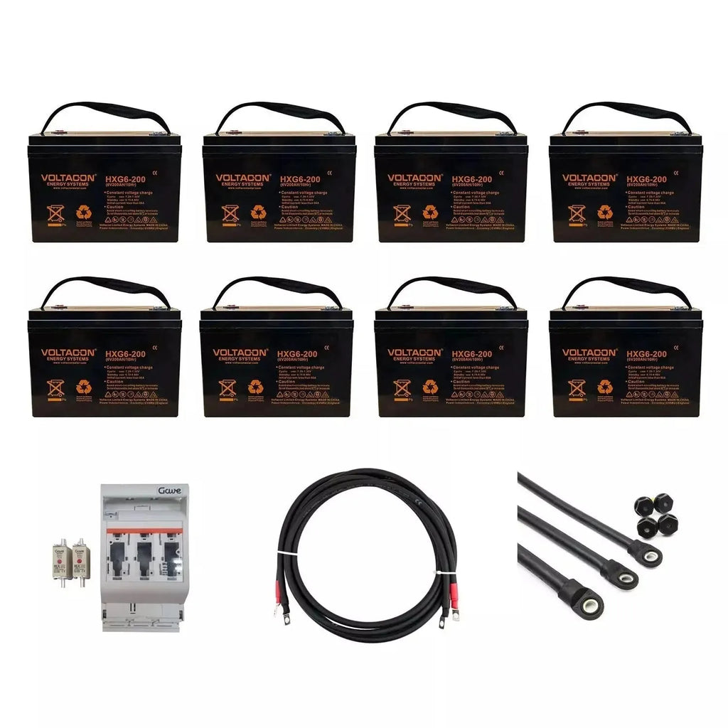 8x GEL Battery 6V 200Ah Off-Grid Solar Storage | Voltacon HXG6-200
