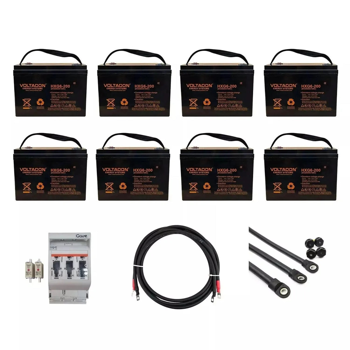 8x GEL Battery 6V 200Ah Off-Grid Solar Storage | Voltacon HXG6-200