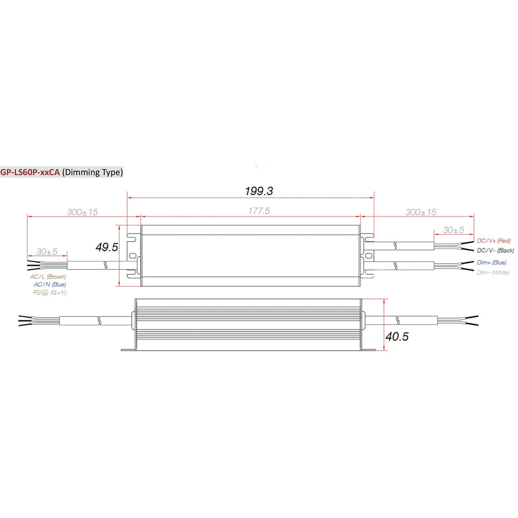 LED Driver 24V 60W IP67 Constant Voltage | Glacial GP‐LS60P‐24CA