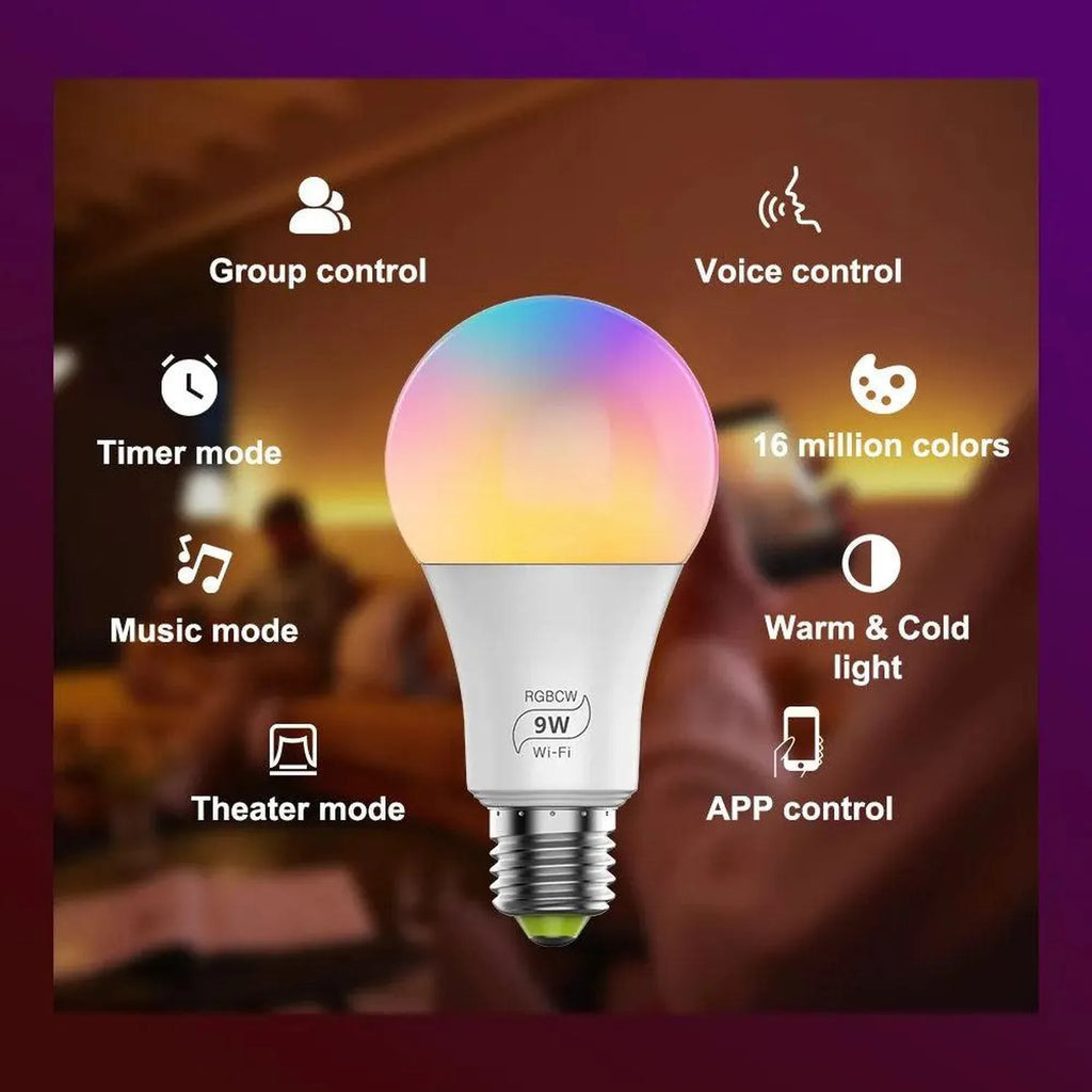 9W E27 Smart LED Bulb Multicolour Dimmable | Ledison Spectrum