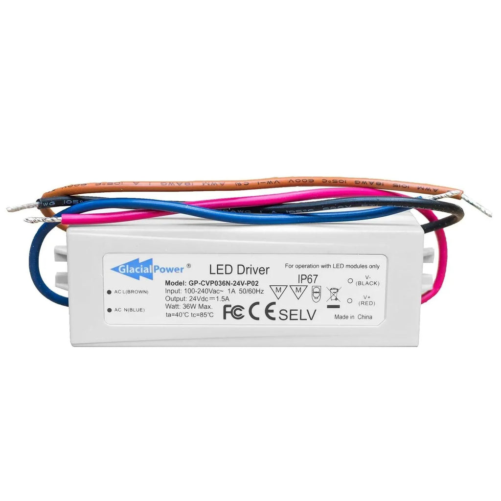 24V Power Supply 36W LED Strip Driver | Glacial GP-CVP036N-24V