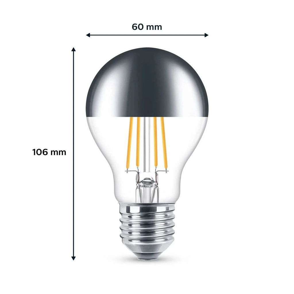 LED Filament Bulb E27 8W Mirror Top Warm White Dimmable | Ledison