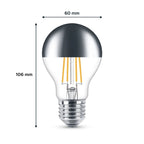 LED Filament Bulb E27 8W Mirror Top Warm White Dimmable | Ledison