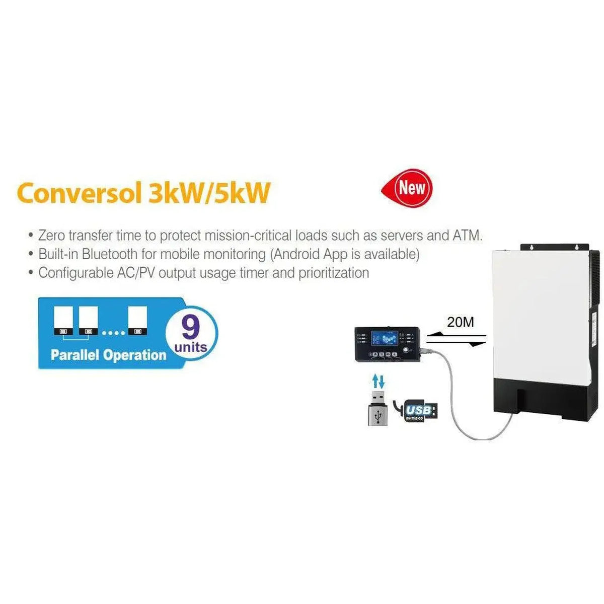 Conversol V5 Super 5kW Off Grid Inverter 48V 140A MPPT