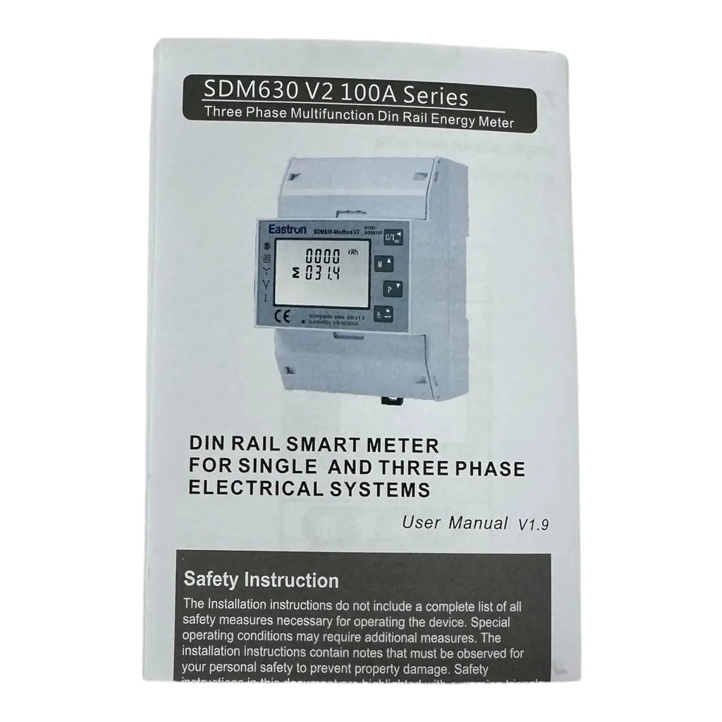 Eastron SDM630-V2 Three Phase Modbus Energy Meter MID Approved
