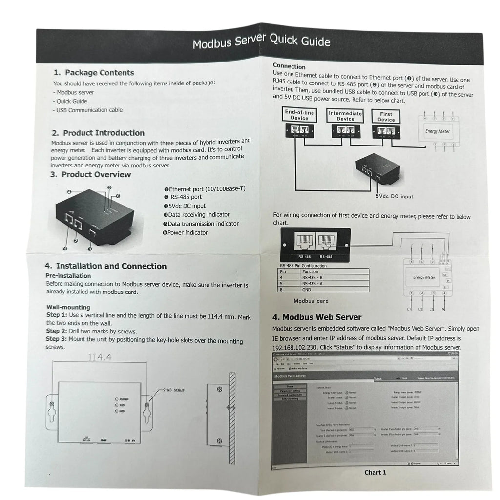 Web Server II Modbus 5Vdc Monitor for Hybrid Inverters | Voltacon