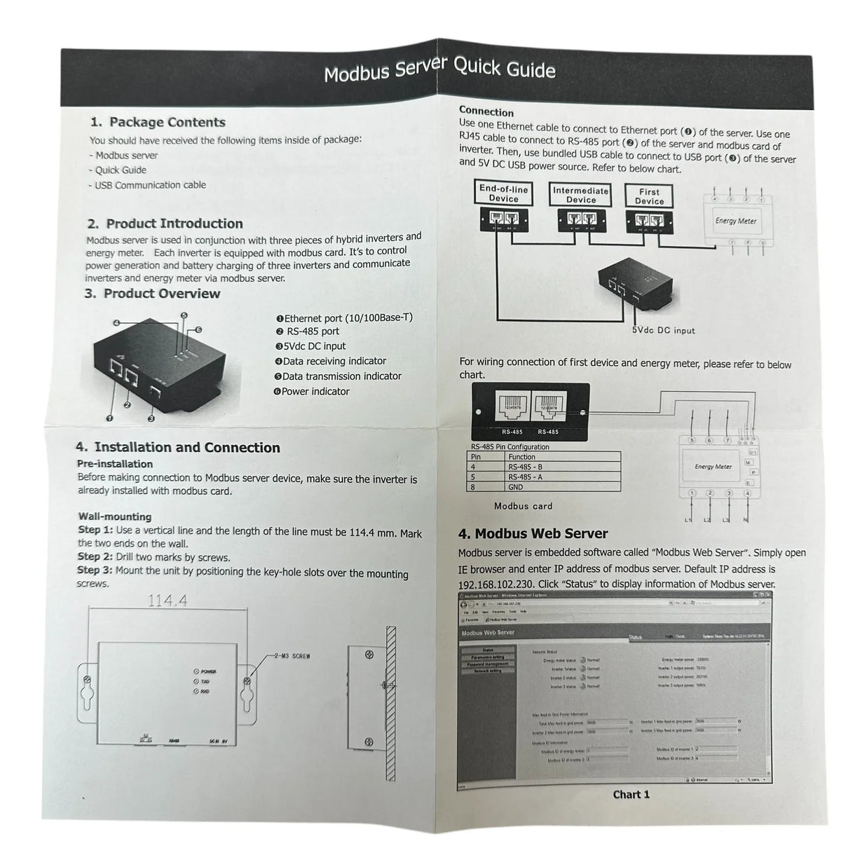 Web Server II Modbus 5Vdc Monitor for Hybrid Inverters | Voltacon