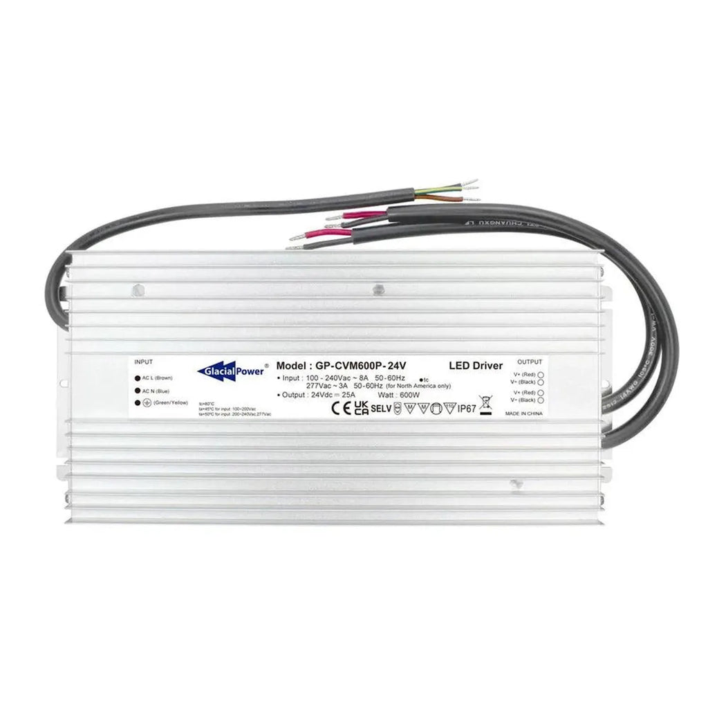 600W Constant Voltage LED Power Supply 24V Dimmable | Glacial Power