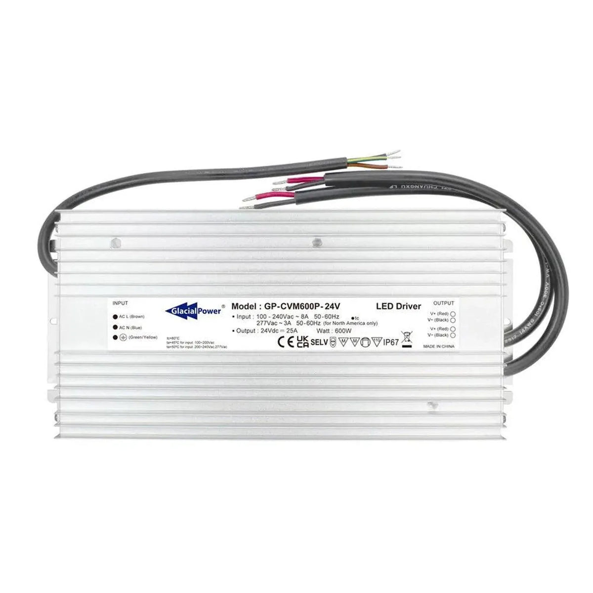 600W Constant Voltage LED Power Supply 24V Dimmable | Glacial Power