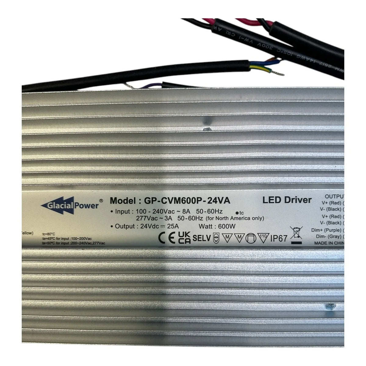 600W Constant Voltage LED Power Supply 24V Dimmable | Glacial Power