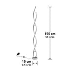 LED Floor Lamp Chrome Swirl Design 25W 3000K 1750lm | Artika